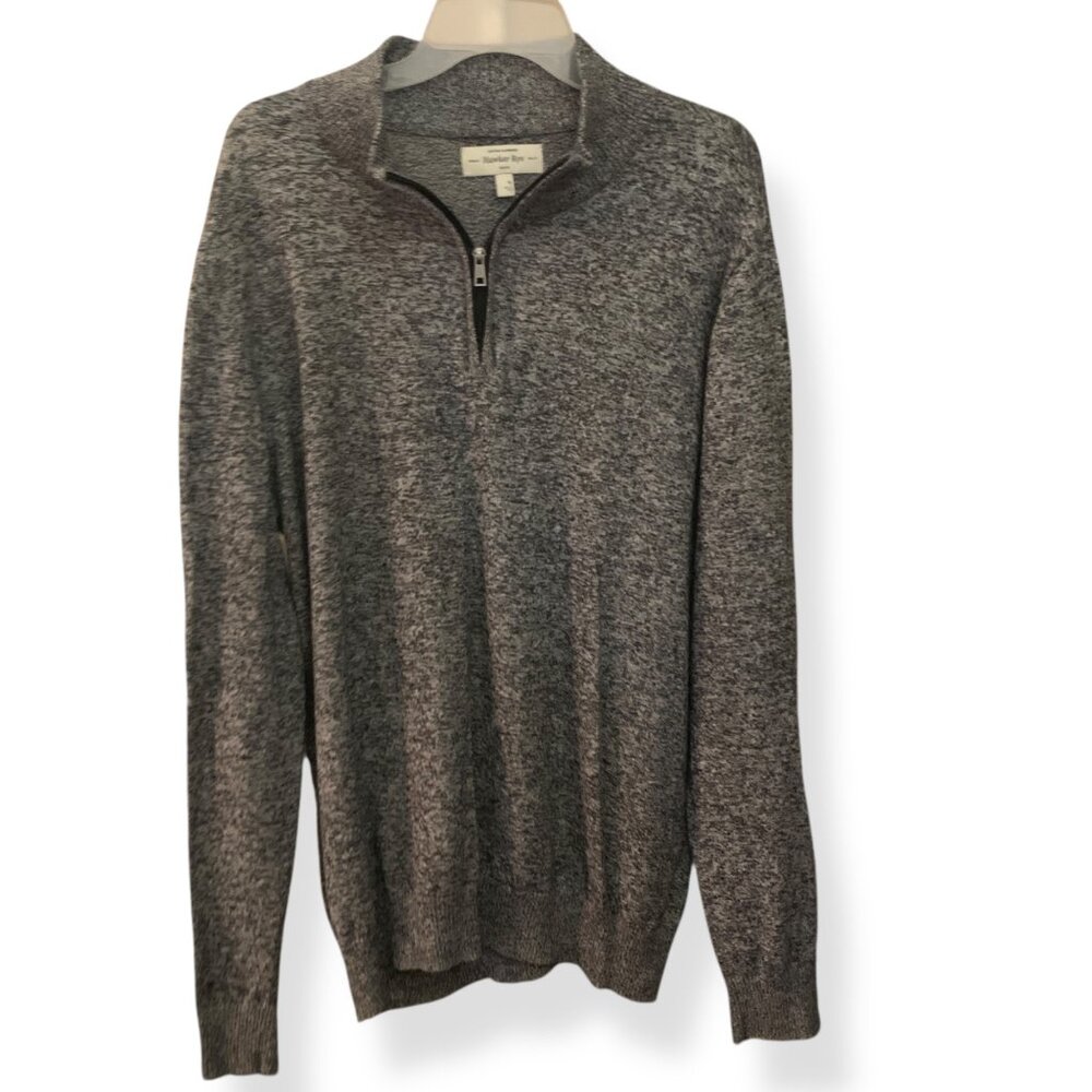 Hawker Rye XL‎ Gray Half-Zip Sweater Cotton Cashmere Blend Premium Quality